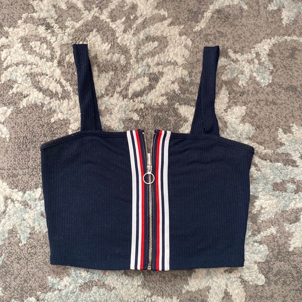 Zip up crop top